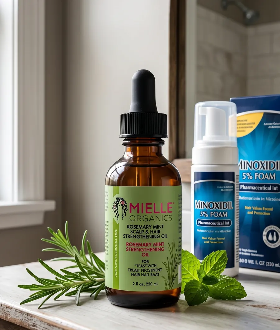Frasco de aceite de romero Mielle Organics — opiniones completas y comparativa con Minoxidil